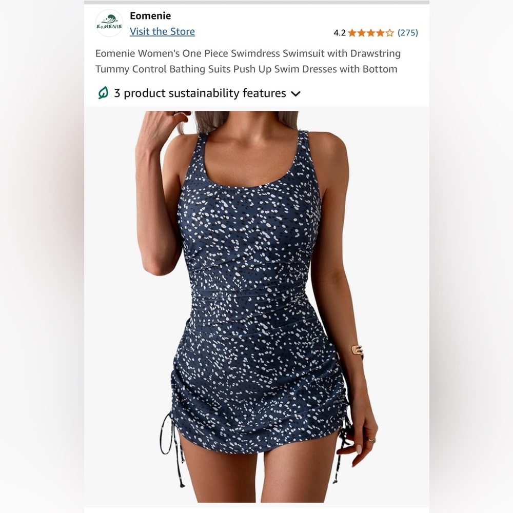 New Blue and White One-Piece Swimsuit